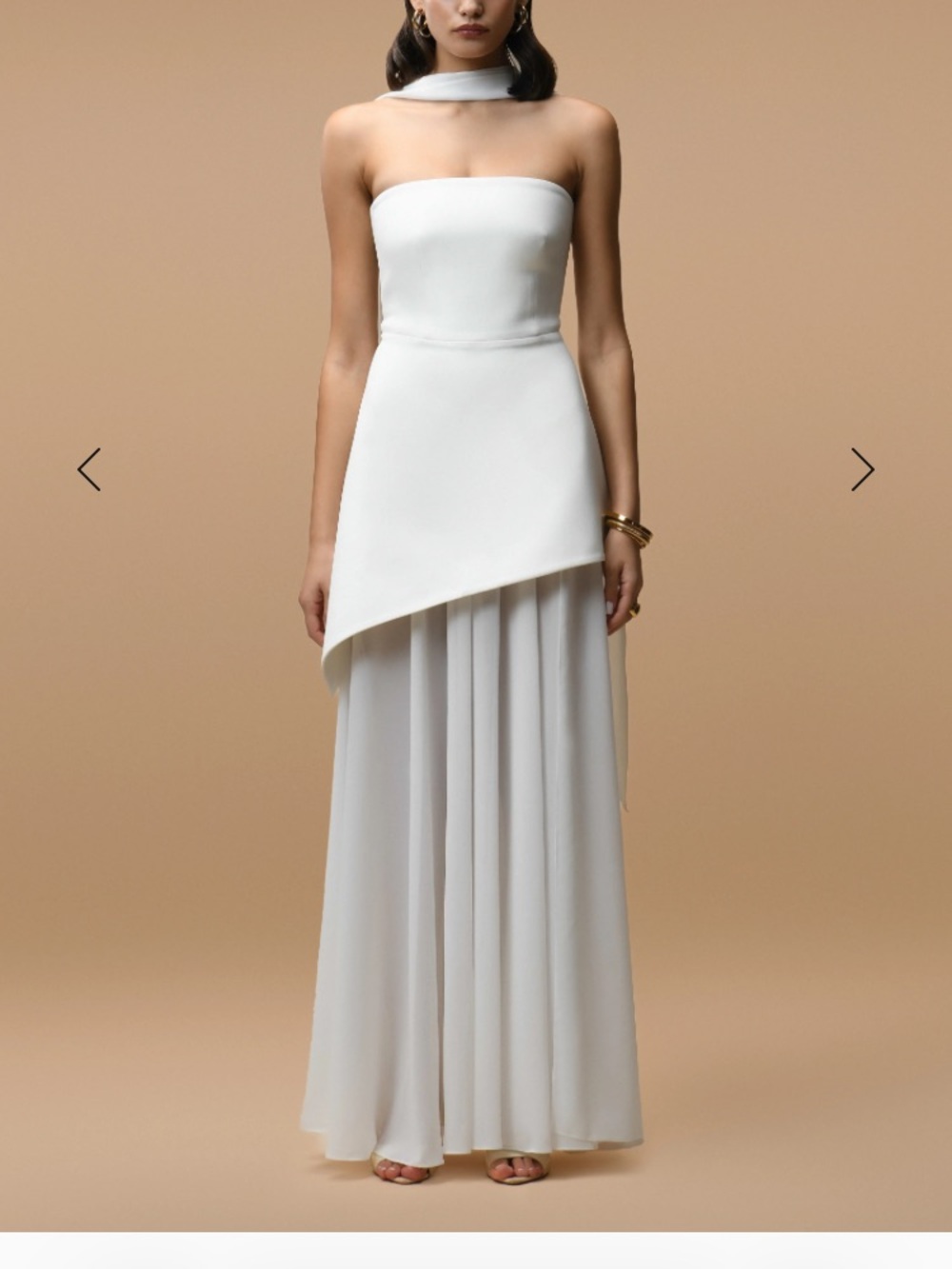 Matters Store Monaco Dress  XS in White with scarf NWT
